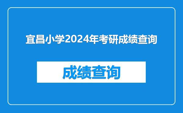 宜昌小学2024年考研成绩查询