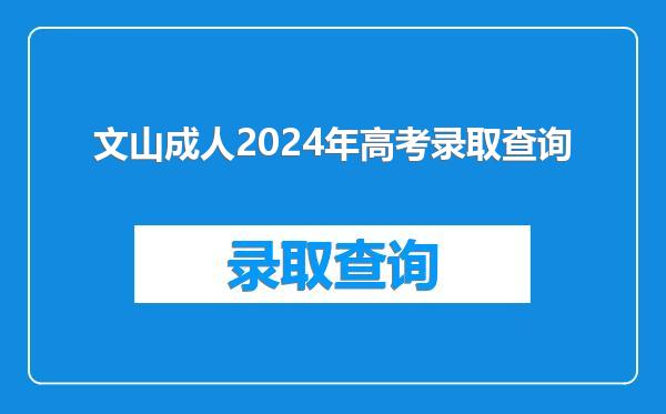 文山成人2024年高考录取查询