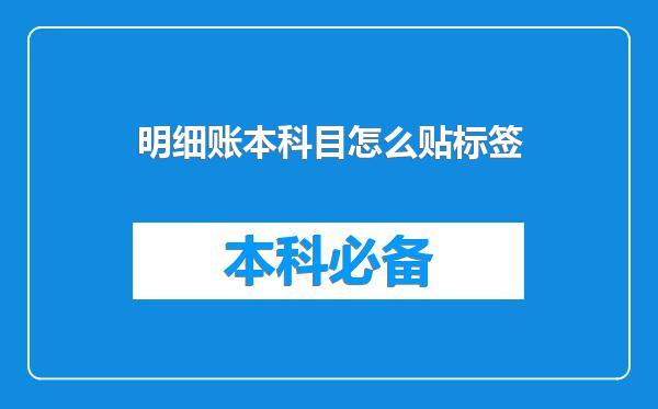 明细账本科目怎么贴标签