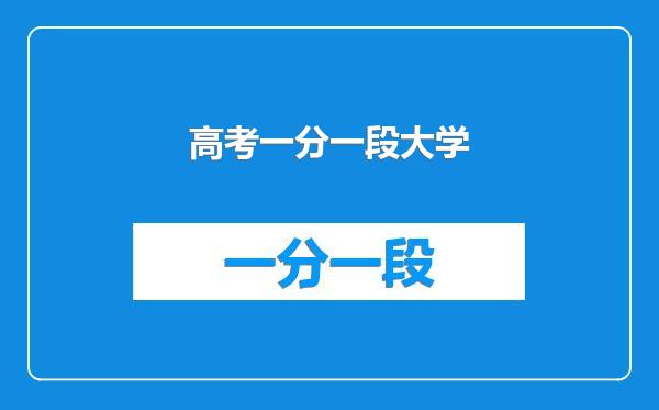 高考一分一段大学