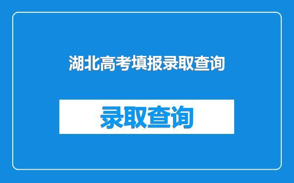 湖北高考填报录取查询