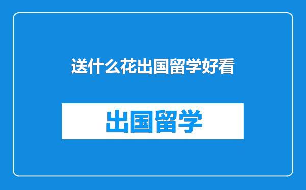 送什么花出国留学好看