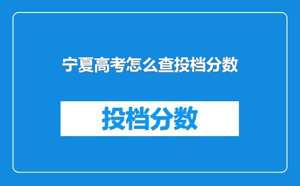 宁夏高考怎么查投档分数