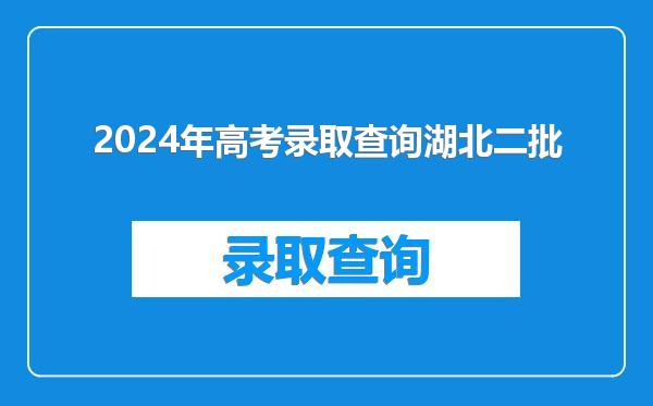 2024年高考录取查询湖北二批