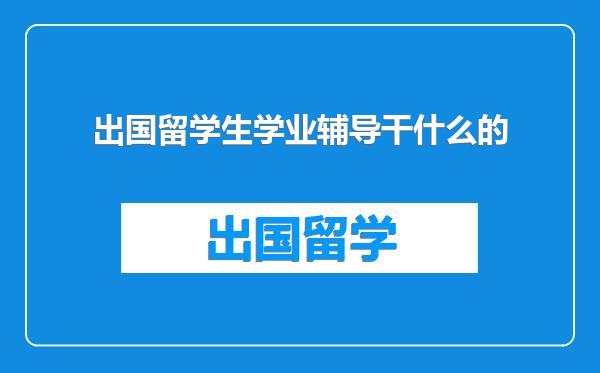 出国留学生学业辅导干什么的