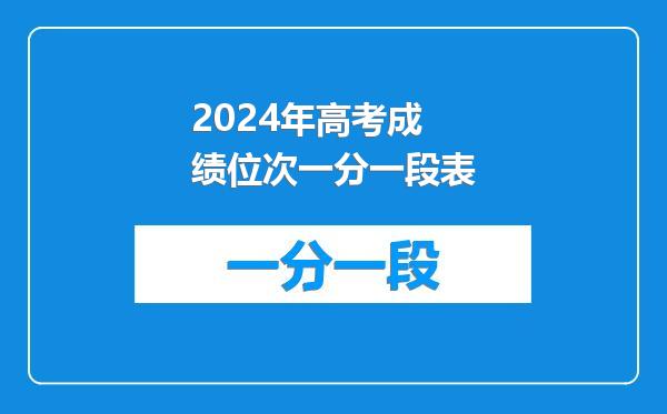 2024年高考成绩位次一分一段表