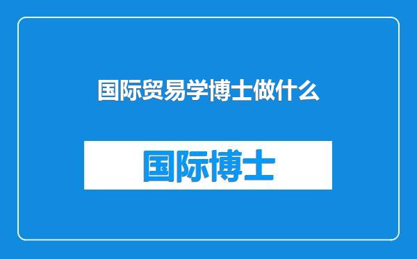 国际贸易学博士做什么