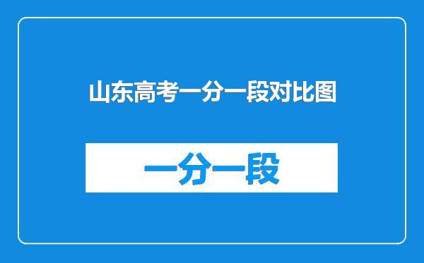 山东高考一分一段对比图