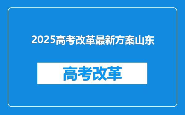 2025高考改革最新方案山东