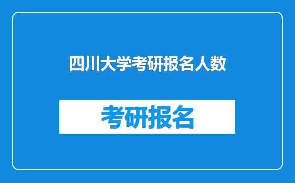 四川大学考研报名人数