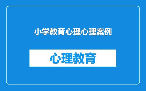 小学教育心理心理案例