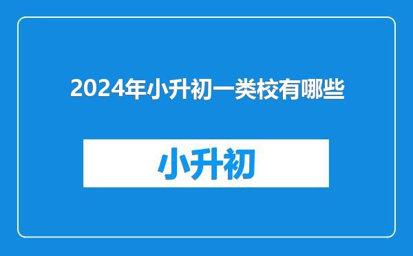 2024年小升初一类校有哪些