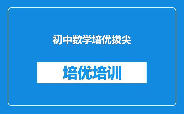 初中数学培优拔尖