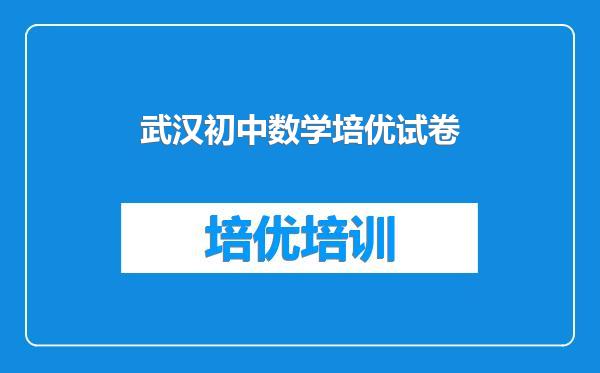 武汉初中数学培优试卷