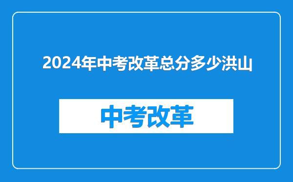 2024年中考改革总分多少洪山