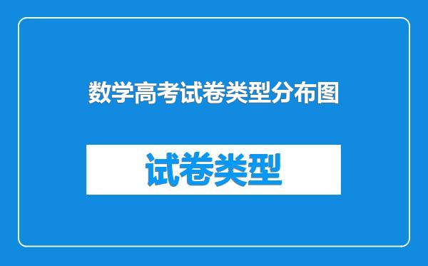 数学高考试卷类型分布图