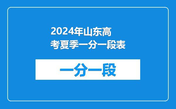 2024年山东高考夏季一分一段表