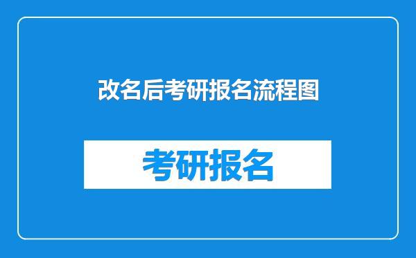 改名后考研报名流程图