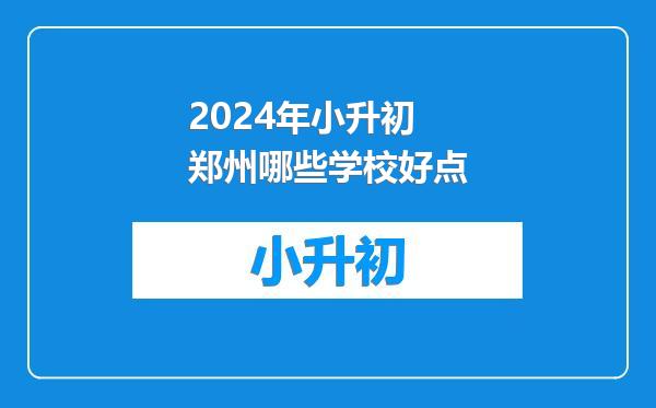 2024年小升初郑州哪些学校好点