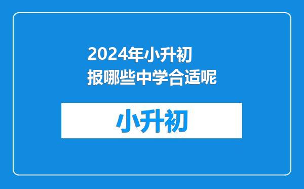 2024年小升初报哪些中学合适呢