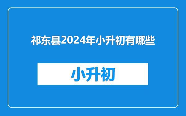 祁东县2024年小升初有哪些