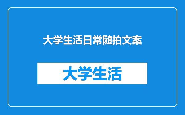 大学生活日常随拍文案