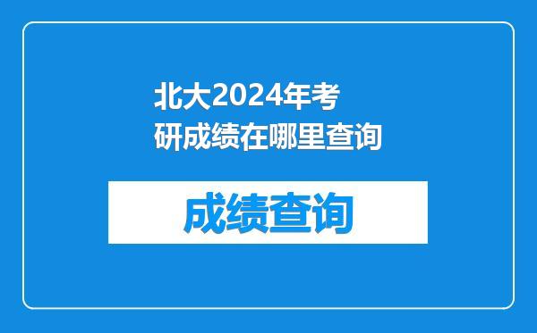 北大2024年考研成绩在哪里查询