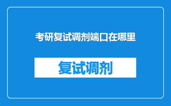 考研复试调剂端口在哪里