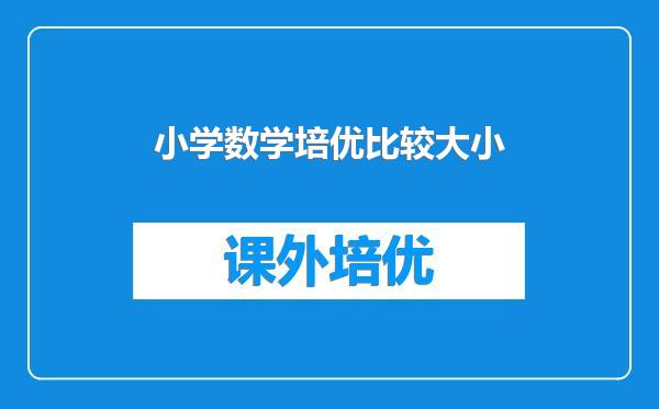 小学数学培优比较大小