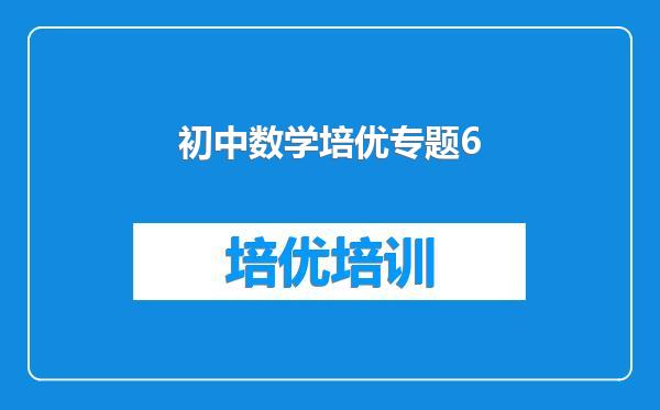 初中数学培优专题6