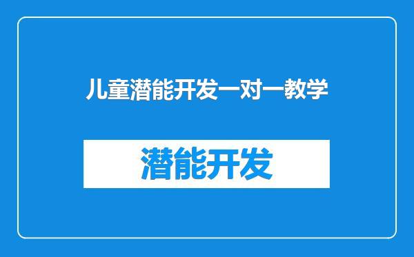 儿童潜能开发一对一教学