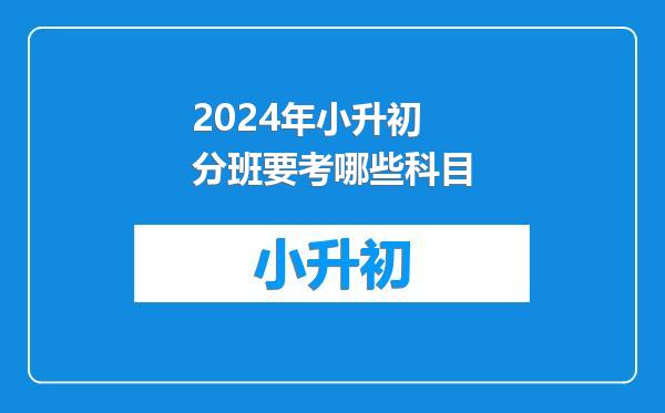 2024年小升初分班要考哪些科目