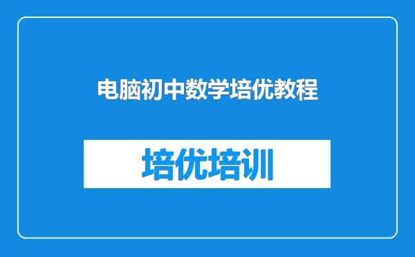 电脑初中数学培优教程