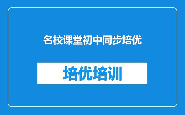 名校课堂初中同步培优