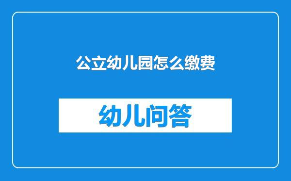 公立幼儿园怎么缴费