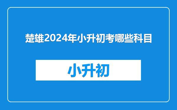 楚雄2024年小升初考哪些科目