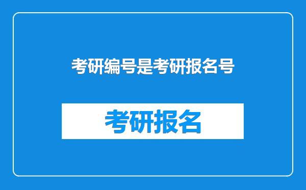 考研编号是考研报名号