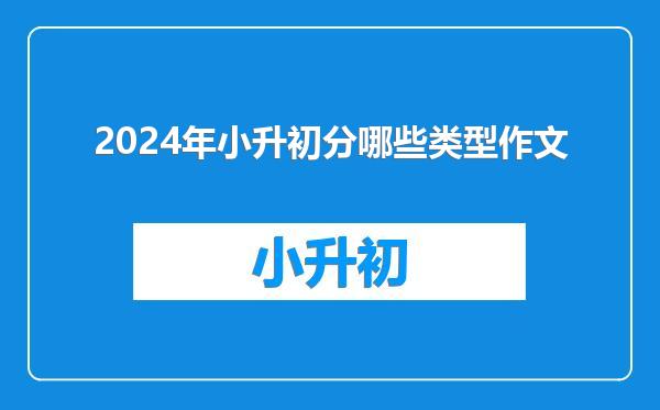 2024年小升初分哪些类型作文