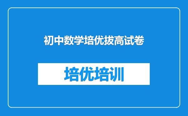 初中数学培优拔高试卷