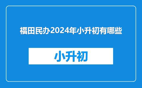 福田民办2024年小升初有哪些