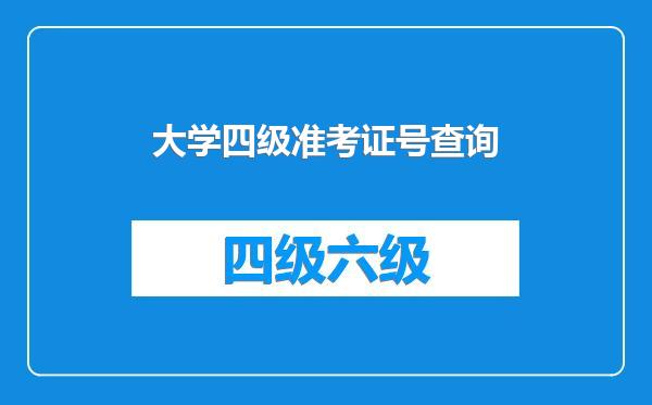 大学四级准考证号查询