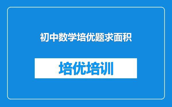 初中数学培优题求面积