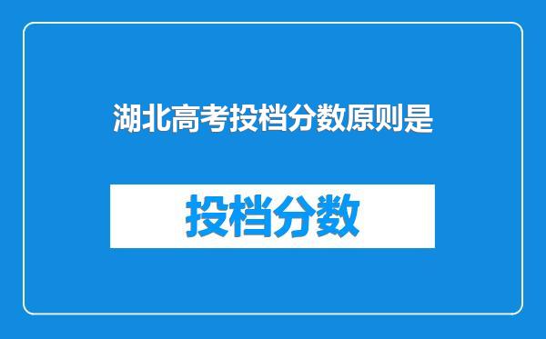 湖北高考投档分数原则是