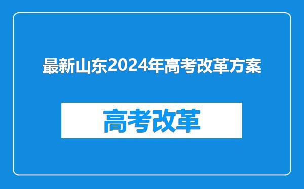 最新山东2024年高考改革方案
