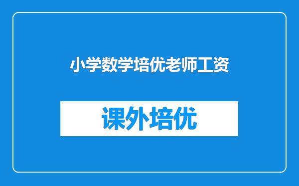 小学数学培优老师工资