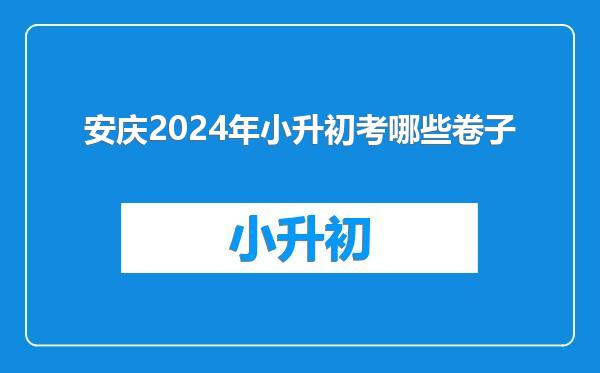 安庆2024年小升初考哪些卷子