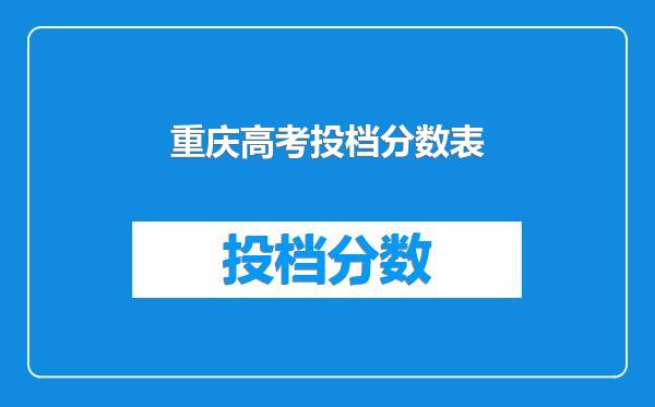 重庆高考投档分数表