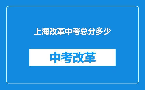 上海改革中考总分多少