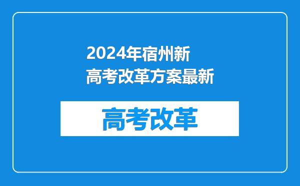 2024年宿州新高考改革方案最新