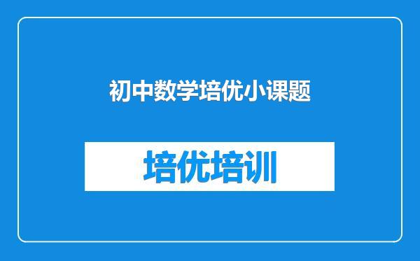 初中数学培优小课题